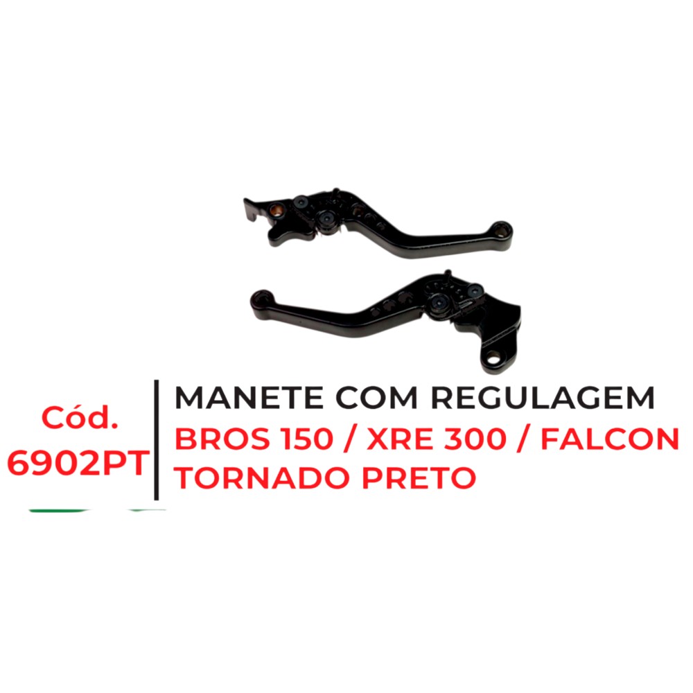 MANETE COM REG BROS150/XRE300 (PRETA)