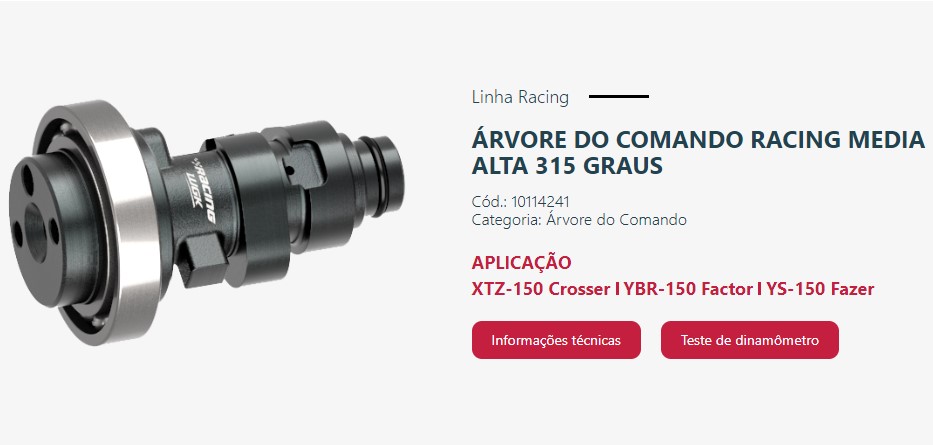 COMANDO VALV FAZER 150  PREPARADO