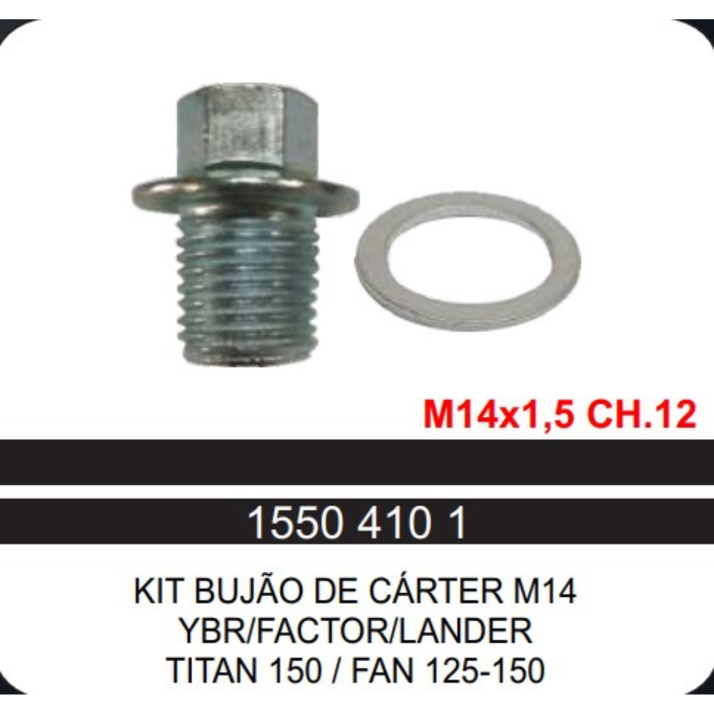 PARAFUSO BUJAO OLEO CB 400/450 M14