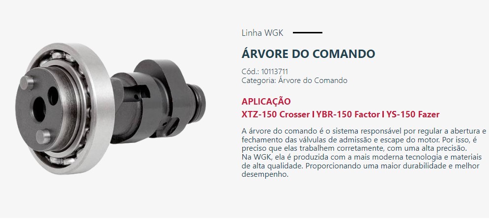 COMANDO VALV FAZER 150 