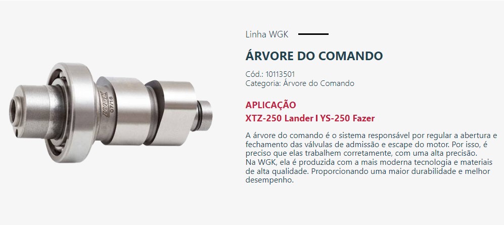 COMANDO VALV XTZ 250 / FAZER 250