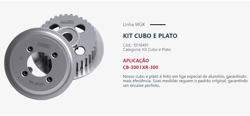 KIT CUBO E PLATO CB 300 / XR 300