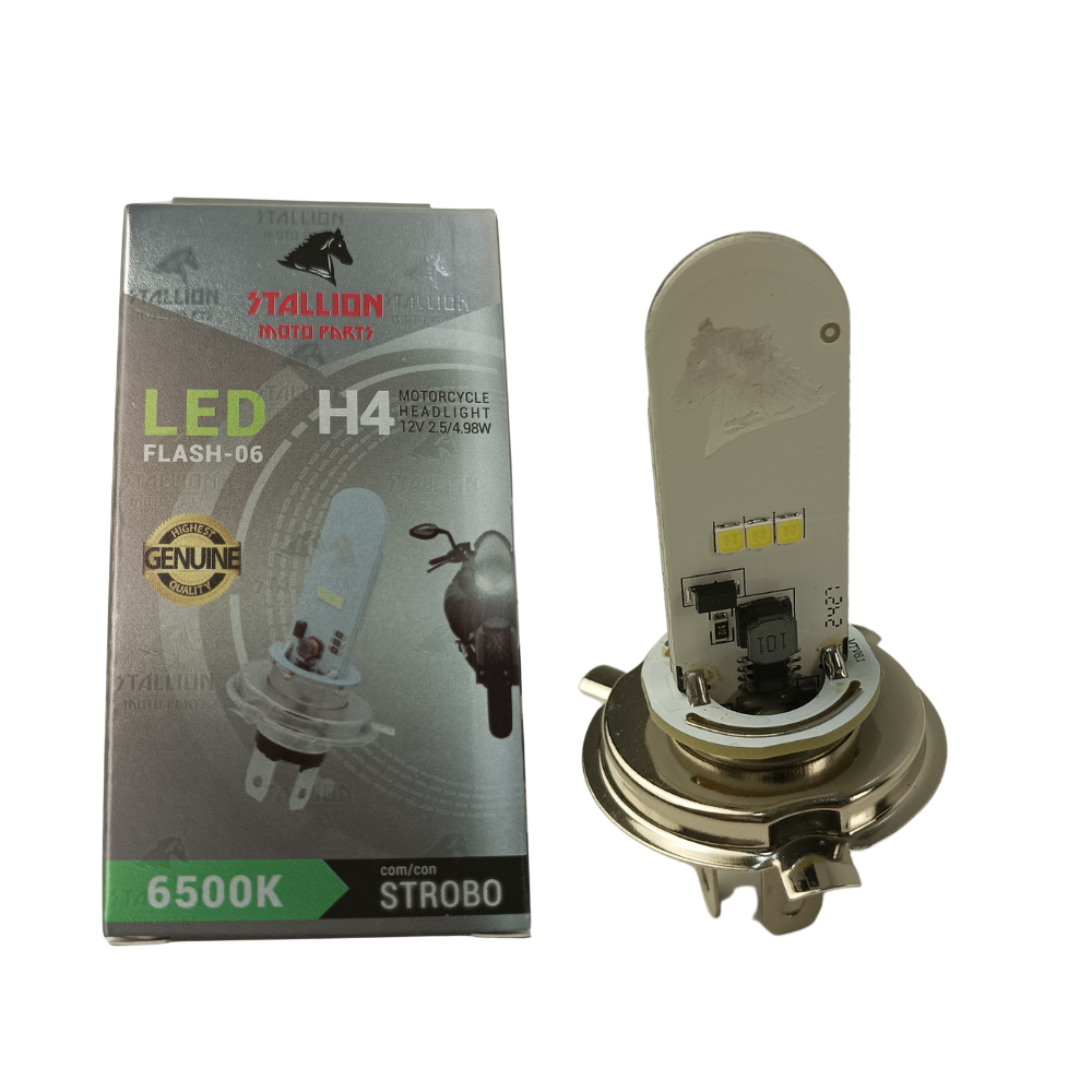 LAMPADA FAROL LED H4 C/ STROBO 6500K