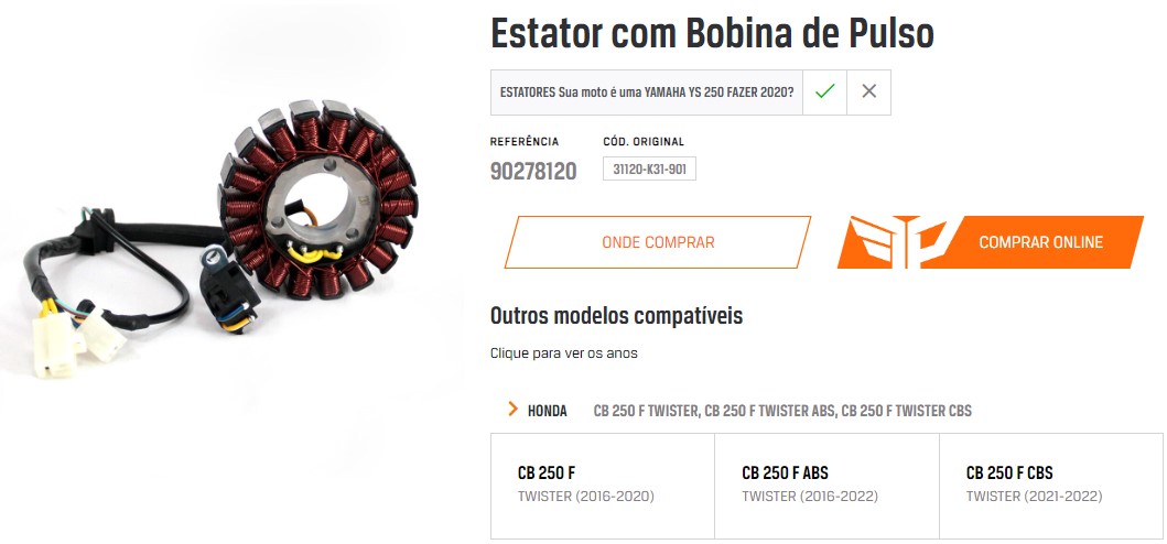 ESTATOR CB 250 TWISTER 16/22