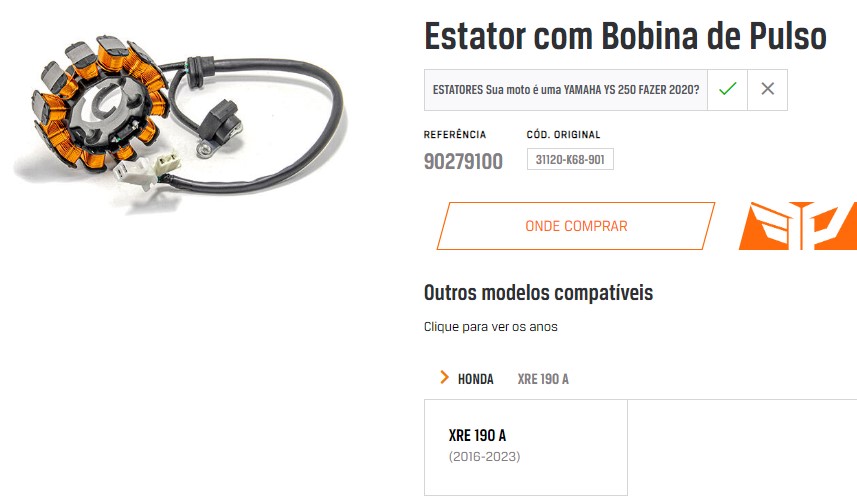 ESTATOR XRE 190 16/23