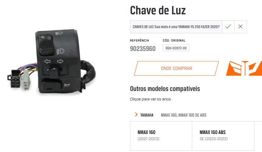 CHAVE LUZ NMAX 160 21/23