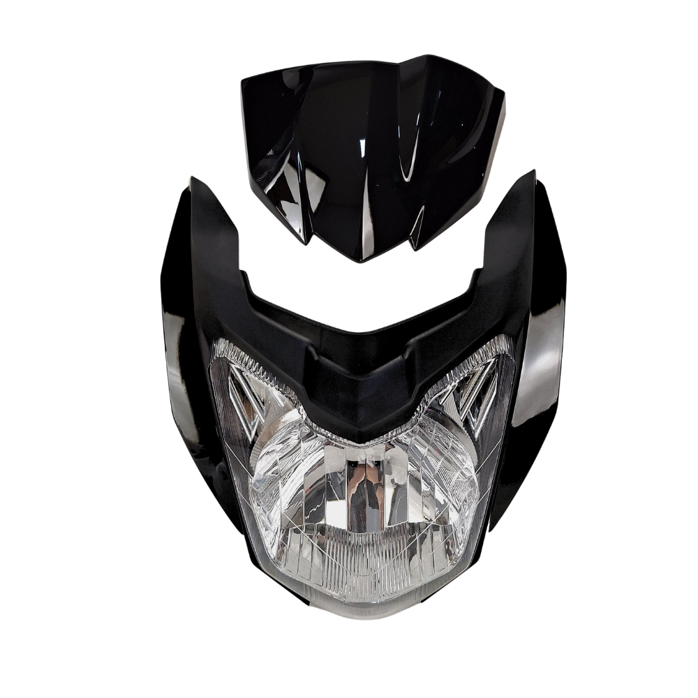 FAROL COMPLETO COM  CARENAGEM / LATERAIS / CAPA DE PAINEL FAZER 150 ED 13/15 FAZER SED 18/19 PRETO