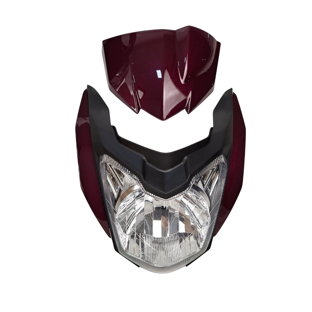 FAROL COMPLETO COM  CARENAGEM / LATERAIS / CAPA DE PAINEL FAZER 150 SED 16 ATE 18 VINHO