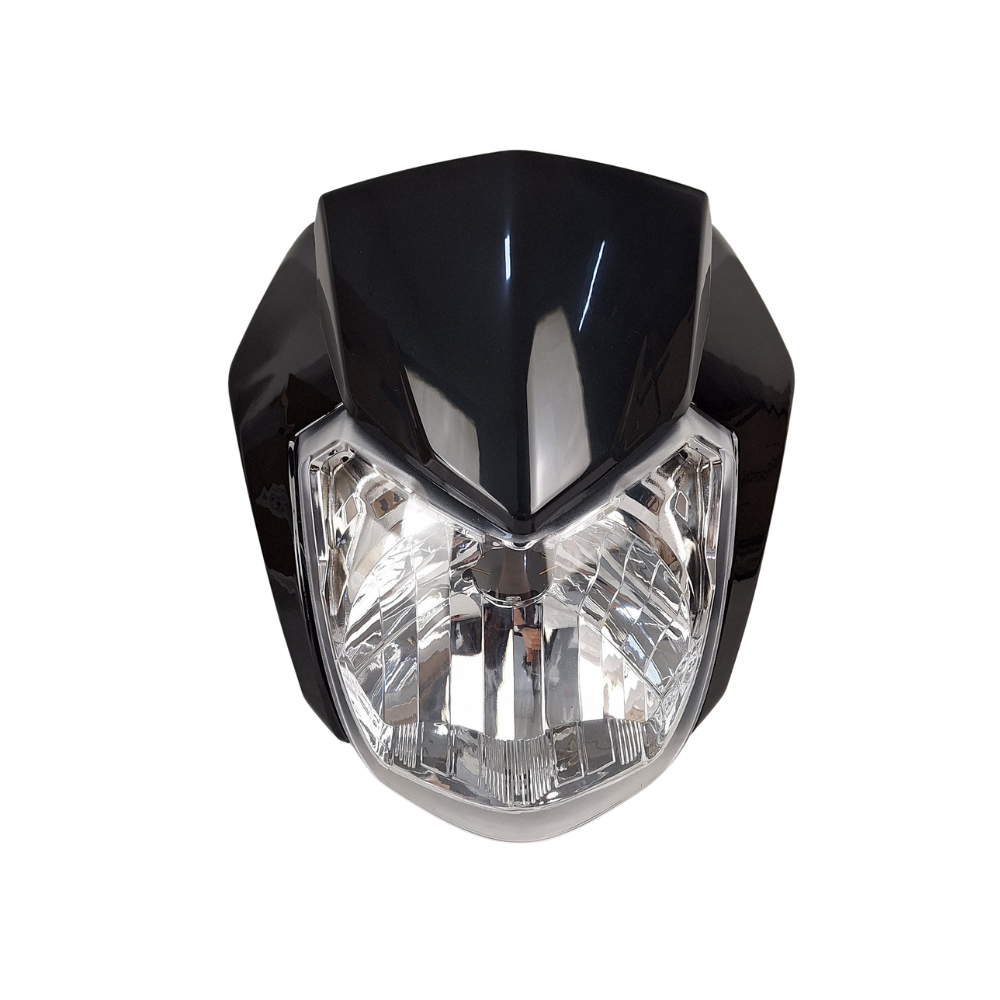 FAROL COMPLETO COM  CARENAGEM / LATERAIS / CAPA DE PAINEL FACTOR 150 ED 16 ATE 22 YBR 125 17 ATE 22 PRETO
