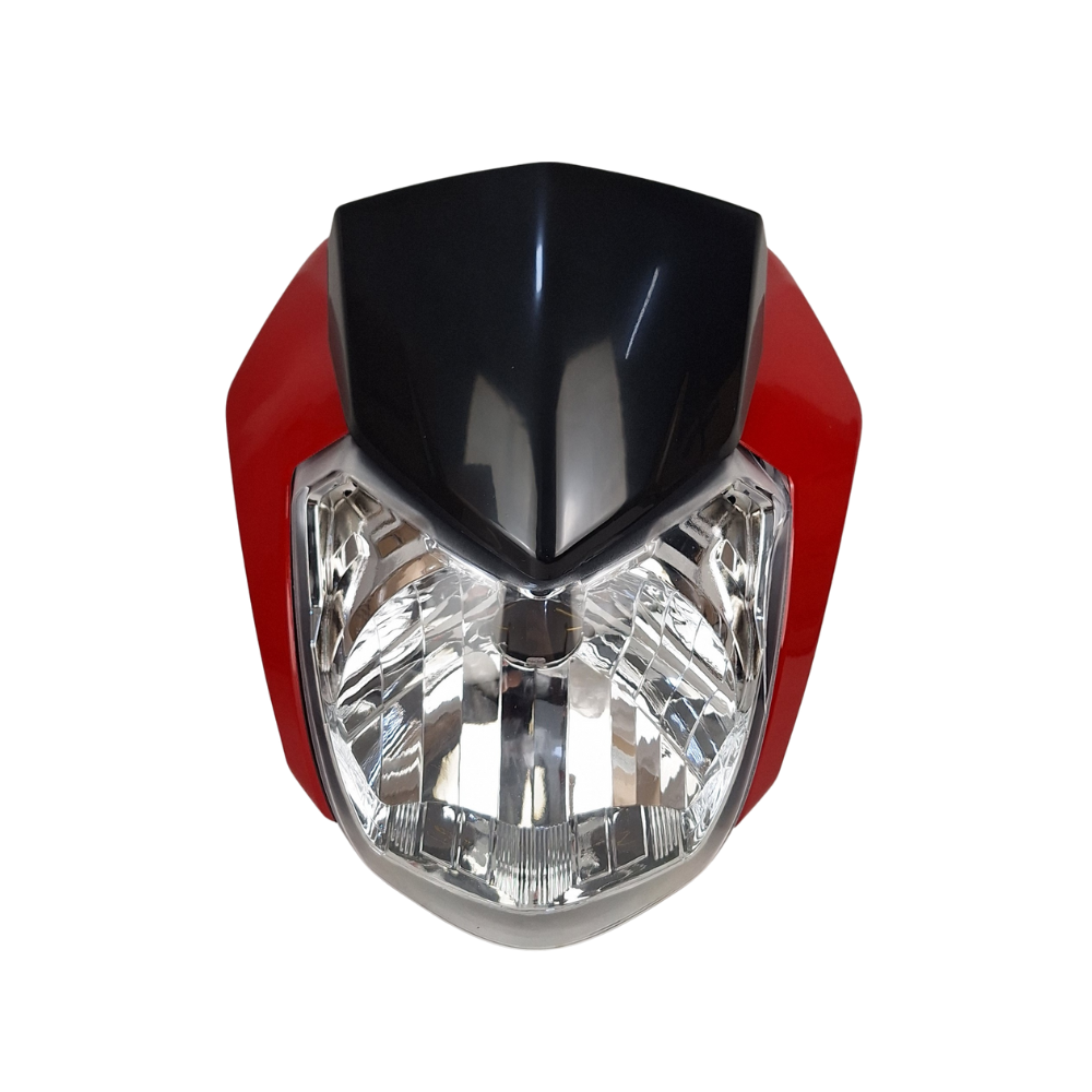 FAROL COMPLETO COM  CARENAGEM / LATERAIS / CAPA DE PAINEL FACTOR 150 E/ED 16 A 17 VERMELHO