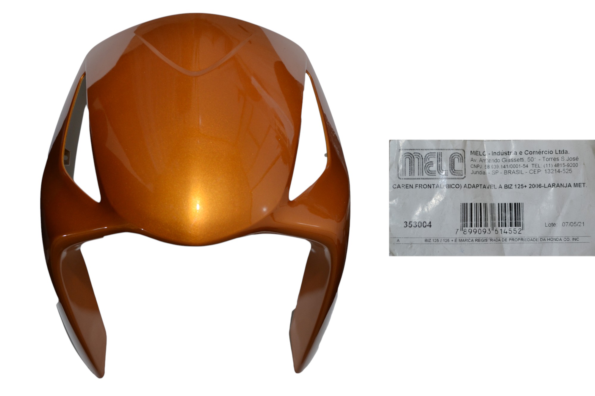 CARENAGEM FRONTAL LARANJA MET BIZ 125+ 06