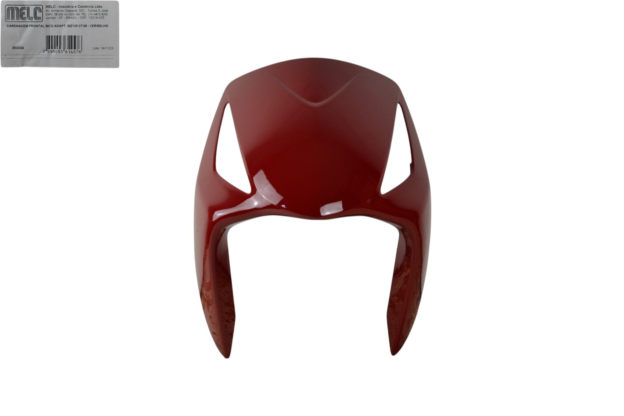 CARENAGEM FRONTAL VERMELHO BIZ 125 07/08