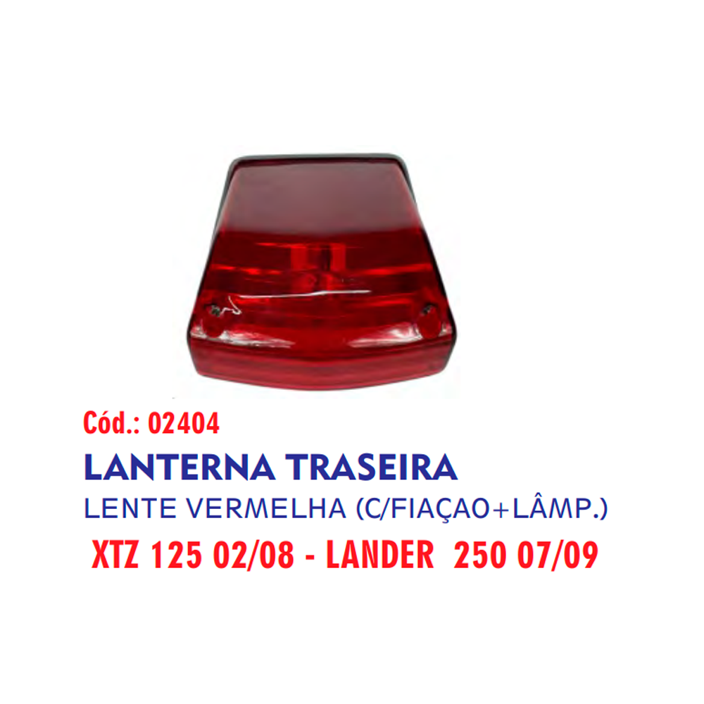 LANTERNA TRAS COMPL XTZ 250 09/12 LANDER